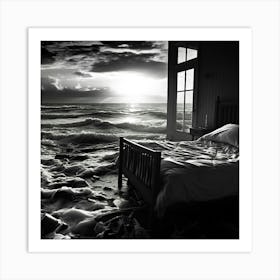 Bed In The Ocean Art Print