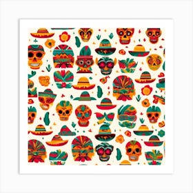 Day Of The Dead Skulls 4 Art Print