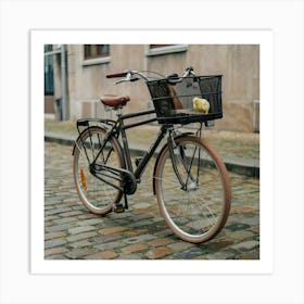 A Photo Of A Bicycle With A Basket And A O6gat0xgtbwgfboithhlgq Jiyggpycrqmneoxspoqwmw Art Print