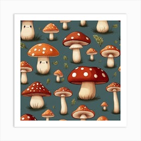 wild mushrooms Art Print