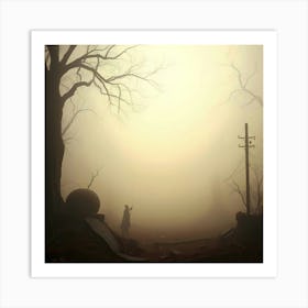 Foggy Day In The Forest Art Print