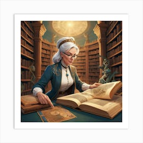 The Elderly Lady Librarian 032 Art Print