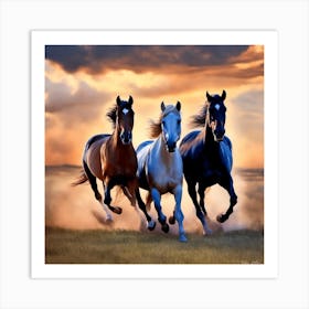 Nature's Poetry: The Galloping Horses Art Print