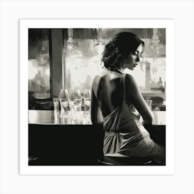 Woman In A Bar Art Print