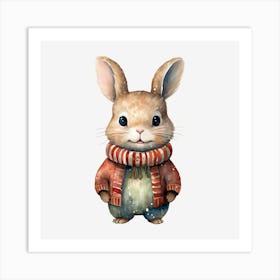 Rabbit In Scarf Art Print