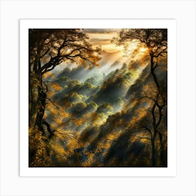 Sunset In The Forest 2 Art Print