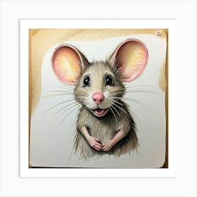 Rat Drawing Art Print