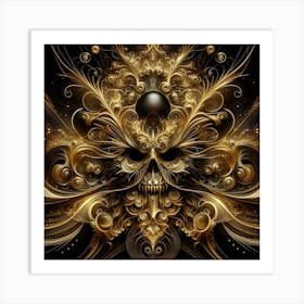 Gold Skull Art Print