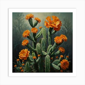 Cactus Blooms Art Print