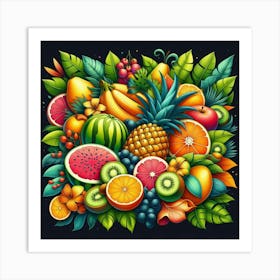 Colorful Fruits Art Print