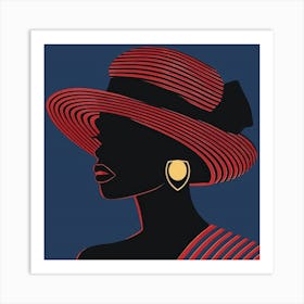 African Woman In Hat 3 Art Print