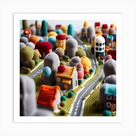 Knitted City Art Print