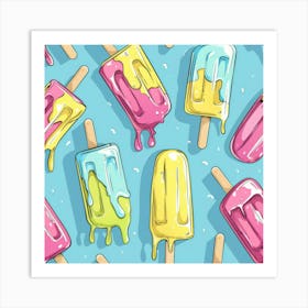 Seamless Pattern With Ice Cream Art Print