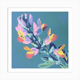 Aconitum 2 Square Flower Illustration Art Print