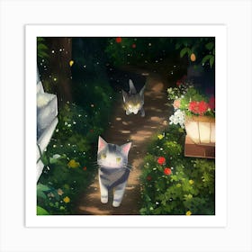 Kawaii Cats Art Print