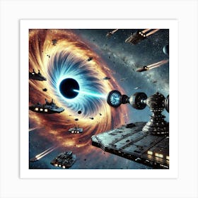 Singularity Cannon Engulfing Ships Art Print