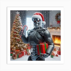 Robot Christmas Art Print