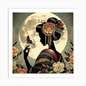 Creative Geisha Illustration 60 Art Print