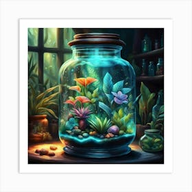 Jar Of Plants Art Print