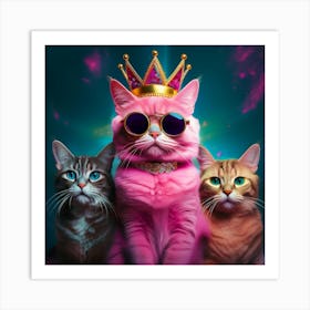 Crowed cat Art Print