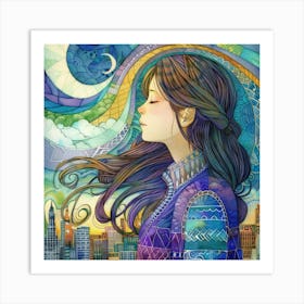 Dreaming Girl 4 Art Print