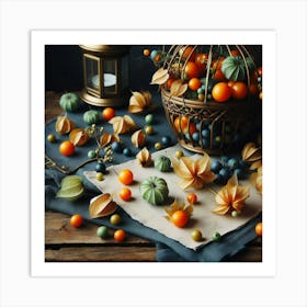 Scandinavian Art, Physalis berries 3 Art Print