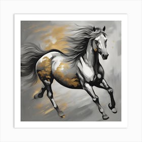 Horse In The Wind Art Print