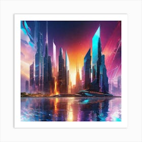 Futuristic City 86 Art Print