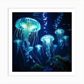 Jellyfish art print Art Print