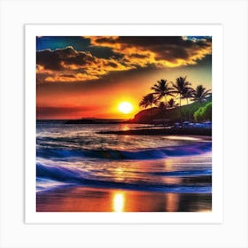 Sunset On The Beach 192 Art Print