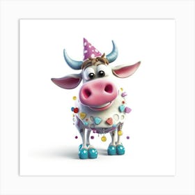 Birthday Cow 1 Art Print