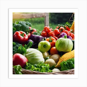 Fresh Vegetables In A Basket 1 Art Print