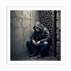 Man In A Hoodie Art Print