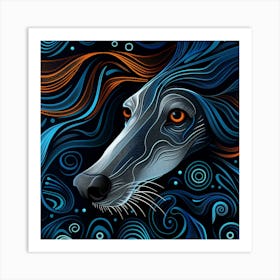 Abstract Greyhound Art Print