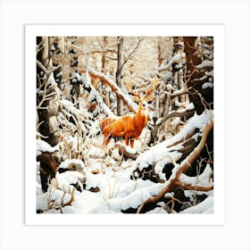 Woodlands Weather - Deer Habitat Art Print