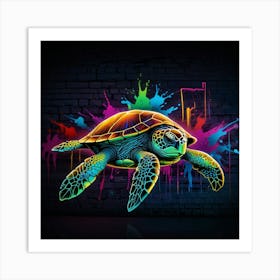 Colorful Sea Turtle 1 Art Print