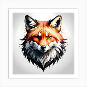 Fox Head Tattoo Art Print