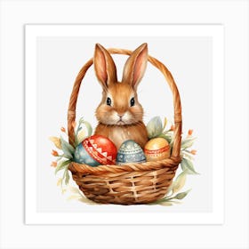 Easter Bunny In Basket 11 Art Print