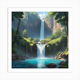 Beautiful Waterfall Art Print