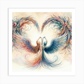 Angels In Love Art Print