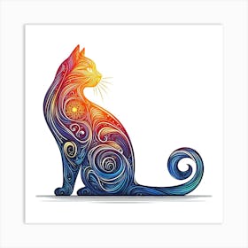 Feline Cat Creative Artwork Illustration 158 Art Print