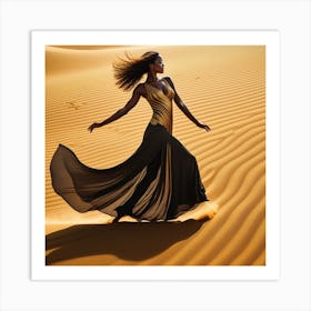 African Woman In Sand Art Print