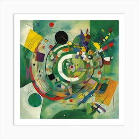 Painting With Green Center, Wassily Kandinsky Square Art Print Art Print