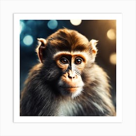 Monkey Looking At The Camera Art Print