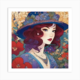 Girl In A Hat 2 Art Print