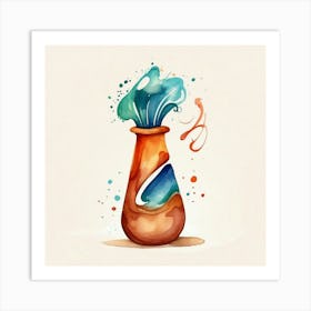 Watercolor Vase 1 Art Print