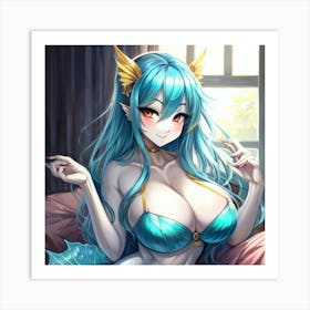 Sexy anime mermaid 01 Art Print