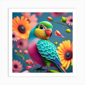 Colorful Parrot Art Print