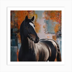 Black Horse Art Print