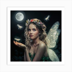 Fairy With Dragonflies Art Print